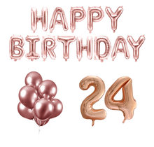 24 jaar Verjaardag Versiering Ballon Pakket rosé goud