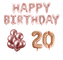 20 jaar Verjaardag Versiering Ballon Pakket rosé goud