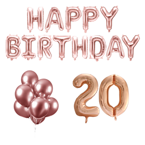 20 jaar Verjaardag Versiering Ballon Pakket rosé goud