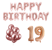 19 jaar Verjaardag Versiering Ballon Pakket rosé goud