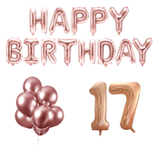 17 jaar Verjaardag Versiering Ballon Pakket rosé goud