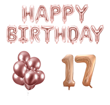 17 jaar Verjaardag Versiering Ballon Pakket rosé goud