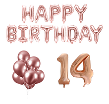 14 jaar Verjaardag Versiering Ballon Pakket rosé goud