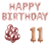 11 jaar Verjaardag Versiering Ballon Pakket rosé goud