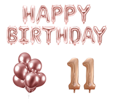 11 jaar Verjaardag Versiering Ballon Pakket rosé goud