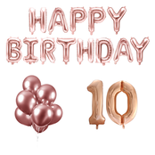 10 jaar Verjaardag Versiering Ballon Pakket rosé goud 10 jaar Verjaardag Versiering Ballon Pakket rosé goud