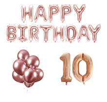 10 jaar Verjaardag Versiering Ballon Pakket rosé goud