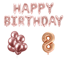 8 jaar Verjaardag Versiering Ballon Pakket rosé goud