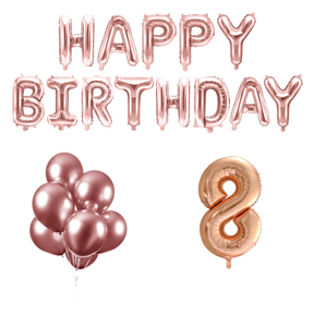 8 jaar Verjaardag Versiering Ballon Pakket rosé goud
