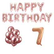 7 jaar Verjaardag Versiering Ballon Pakket rosé goud 7 jaar Verjaardag Versiering Ballon Pakket rosé goud