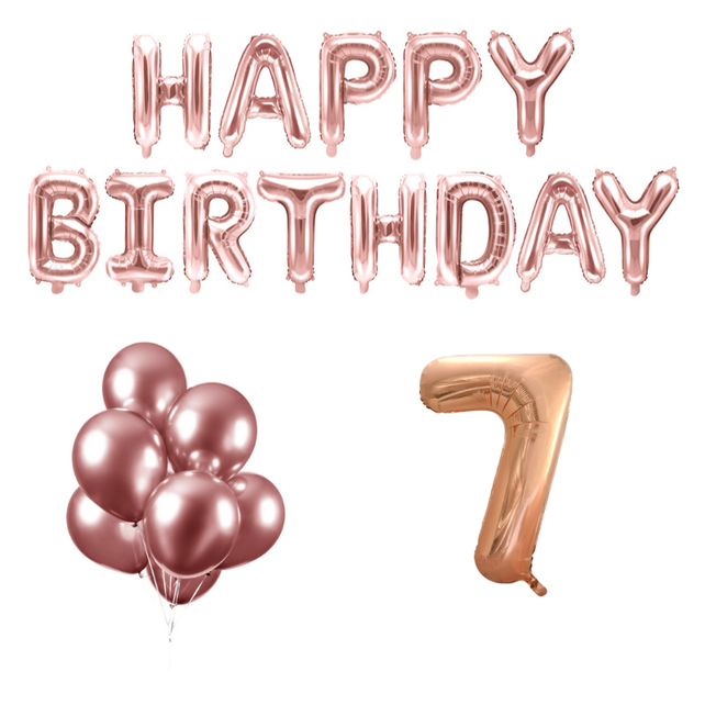7 jaar Verjaardag Versiering Ballon Pakket rosé goud 7 jaar Verjaardag Versiering Ballon Pakket rosé goud