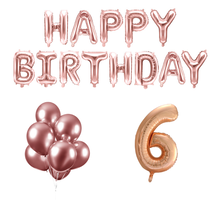 6 jaar Verjaardag Versiering Ballon Pakket rosé goud