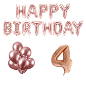 4 jaar Verjaardag Versiering Ballon Pakket rosé goud 4 jaar Verjaardag Versiering Ballon Pakket rosé goud