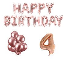 4 jaar Verjaardag Versiering Ballon Pakket rosé goud