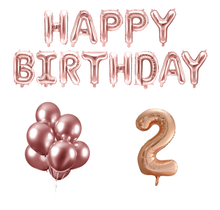 2 jaar Verjaardag Versiering Ballon Pakket rosé goud