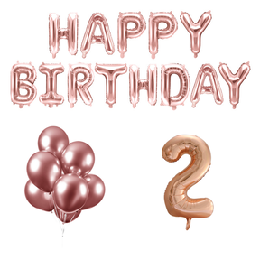 2 jaar Verjaardag Versiering Ballon Pakket rosé goud