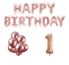 1 jaar Verjaardag Versiering Ballon Pakket rosé goud