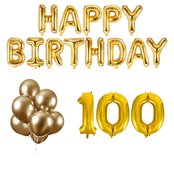 100 jaar Verjaardag Versiering Ballon Pakket Goud