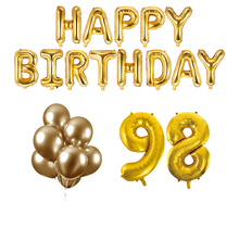 98 jaar Verjaardag Versiering Ballon Pakket Goud