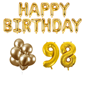 98 jaar Verjaardag Versiering Ballon Pakket Goud