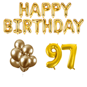 97 jaar Verjaardag Versiering Ballon Pakket Goud 97 jaar Verjaardag Versiering Ballon Pakket Goud