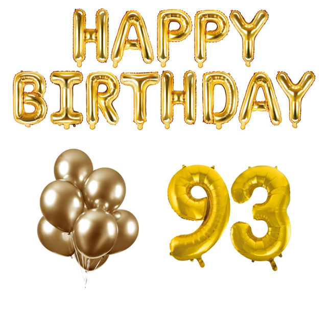 93 jaar Verjaardag Versiering Ballon Pakket Goud