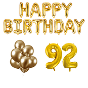92 jaar Verjaardag Versiering Ballon Pakket Goud