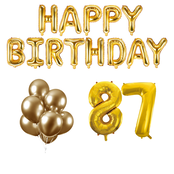 87 jaar Verjaardag Versiering Ballon Pakket Goud