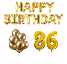 86 jaar Verjaardag Versiering Ballon Pakket Goud