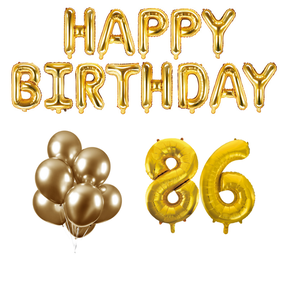 86 jaar Verjaardag Versiering Ballon Pakket Goud