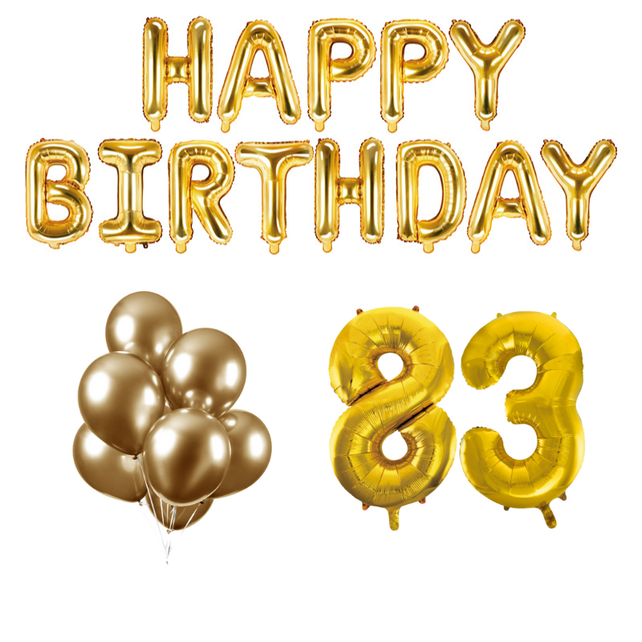 83 jaar Verjaardag Versiering Ballon Pakket Goud