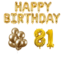 81 jaar Verjaardag Versiering Ballon Pakket Goud