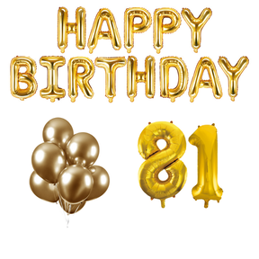 81 jaar Verjaardag Versiering Ballon Pakket Goud