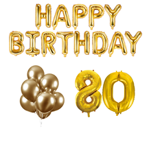 80 jaar Verjaardag Versiering Ballon Pakket Goud