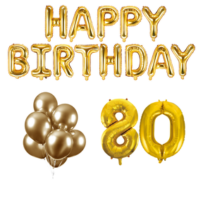 80 jaar Verjaardag Versiering Ballon Pakket Goud