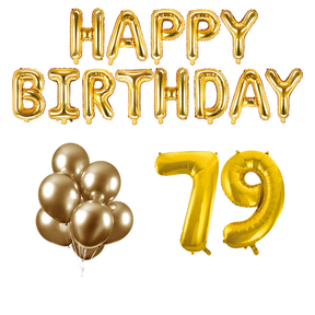 79 jaar Verjaardag Versiering Ballon Pakket Goud