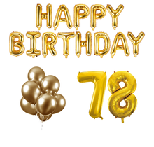 78 jaar Verjaardag Versiering Ballon Pakket Goud