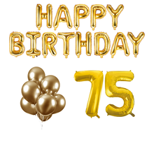 75 jaar Verjaardag Versiering Ballon Pakket Goud