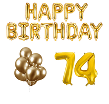 74 jaar Verjaardag Versiering Ballon Pakket Goud