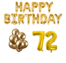 72 jaar Verjaardag Versiering Ballon Pakket Goud