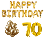 70 jaar Verjaardag Versiering Ballon Pakket Goud