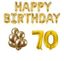 70 jaar Verjaardag Versiering Ballon Pakket Goud