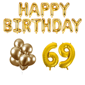 69 jaar Verjaardag Versiering Ballon Pakket Goud