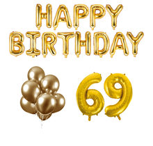 69 jaar Verjaardag Versiering Ballon Pakket Goud