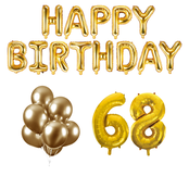 68 jaar Verjaardag Versiering Ballon Pakket Goud