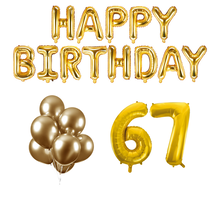 67 jaar Verjaardag Versiering Ballon Pakket Goud