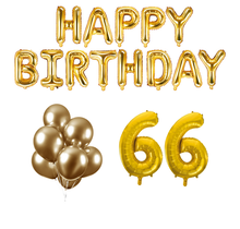 66 jaar Verjaardag Versiering Ballon Pakket Goud