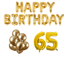 65 jaar Verjaardag Versiering Ballon Pakket Goud