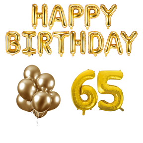 65 jaar Verjaardag Versiering Ballon Pakket Goud