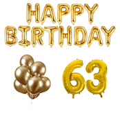 63 jaar Verjaardag Versiering Ballon Pakket Goud